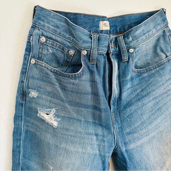 MADEWELL Perfect Vintage Jean Distressed Blue Wash Denim Jeans Straight Leg 28 - Picture 2 of 9